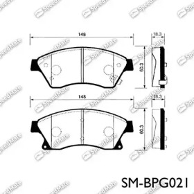 SPEEDMATE smbpg021 -  Колодки тормозные дисковые передние, комплект