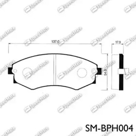 SPEEDMATE smbph004 -  Комплект тормозных колодок, дисковый тормоз