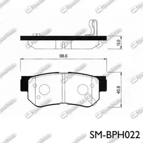 SPEEDMATE smbph022 -  Комплект тормозных колодок, дисковый тормоз