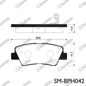 SPEEDMATE smbph042 -  Комплект тормозных колодок, дисковый тормоз