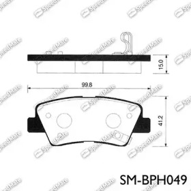 SPEEDMATE smbph049 -  Комплект тормозных колодок, дисковый тормоз