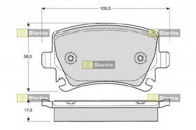 STARLINE bds011sp -  Комплект тормозных колодок, дисковый тормоз