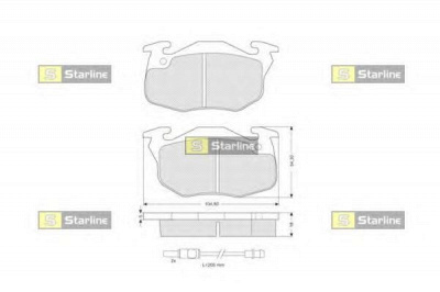 STARLINE bds020p -  Комплект тормозных колодок, дисковый тормоз