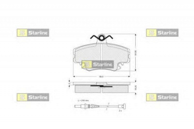 STARLINE bds025p -  Комплект тормозных колодок, дисковый тормоз
