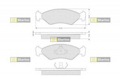 STARLINE bds040p -  Комплект тормозных колодок, дисковый тормоз