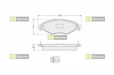 STARLINE bds060p -  Комплект тормозных колодок, дисковый тормоз