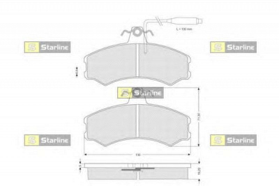 STARLINE bds108p -  Комплект тормозных колодок, дисковый тормоз