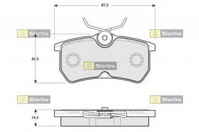 STARLINE bds148p -  Комплект тормозных колодок, дисковый тормоз