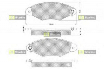 STARLINE bds181p -  Комплект тормозных колодок, дисковый тормоз