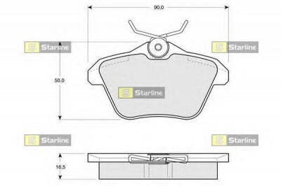 STARLINE bds206p -  Комплект тормозных колодок, дисковый тормоз