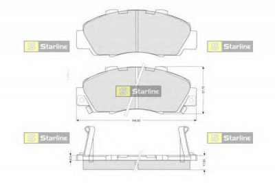 STARLINE bds214p -  Комплект тормозных колодок, дисковый тормоз