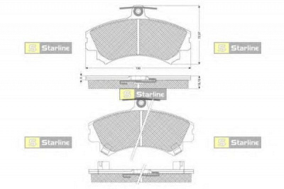 STARLINE bds821p -  Колодки тормозные дисковые передние, комплект