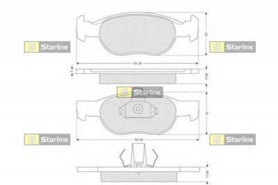 STARLINE bds823p -  Комплект тормозных колодок, дисковый тормоз