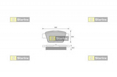 STARLINE bds836p -  Колодки тормозные дисковые задниеие, комплект
