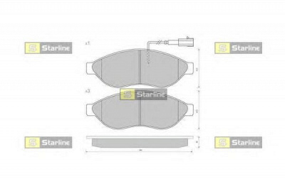 STARLINE bds847p -  Колодки тормозные дисковые передние, комплект