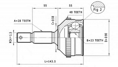STATIM c105 -  Шарнирный комплект, приводной вал