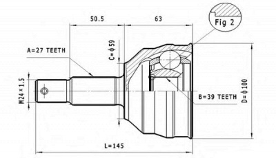STATIM c110 -  Шарнирный комплект, приводной вал