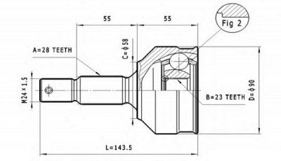 STATIM c111 -  Шарнирный комплект, приводной вал