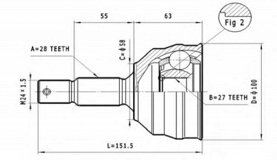 STATIM c112 -  Шарнирный комплект, приводной вал