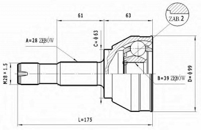STATIM c125 -  Шарнирный комплект, приводной вал
