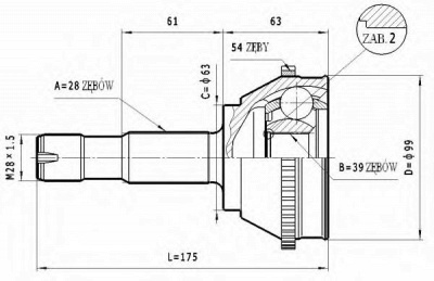 STATIM c127 -  Шарнирный комплект, приводной вал