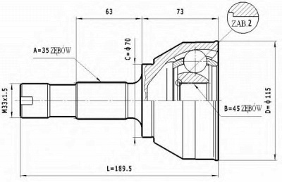 STATIM c129 -  Шарнирный комплект, приводной вал