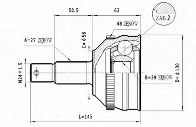 STATIM c130 -  Шарнирный комплект, приводной вал