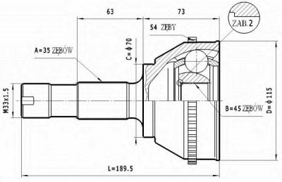 STATIM c134 -  Шарнирный комплект, приводной вал