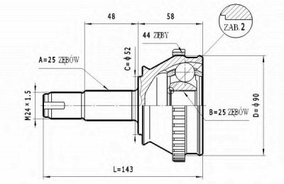 STATIM c158 -  Шарнирный комплект, приводной вал