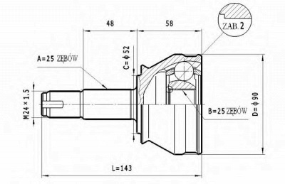 STATIM c172 -  Шарнирный комплект, приводной вал