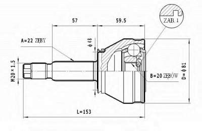 STATIM c174 -  Шарнирный комплект, приводной вал