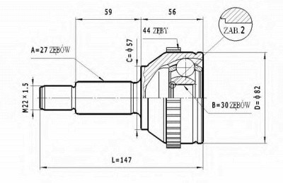 STATIM c205 -  Шарнирный комплект, приводной вал