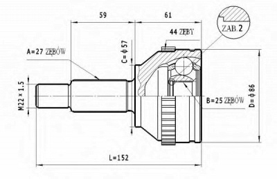 STATIM c207 -  Шарнирный комплект, приводной вал