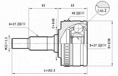 STATIM c211 -  Шарнирный комплект, приводной вал