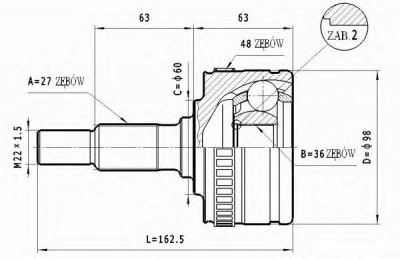 STATIM c214 -  Шарнирный комплект, приводной вал