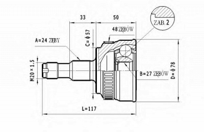 STATIM c215 -  Шарнирный комплект, приводной вал