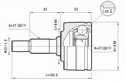 STATIM c218 -  Шарнирный комплект, приводной вал