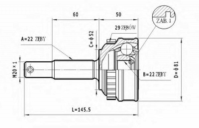 STATIM c226 -  Шарнирный комплект, приводной вал