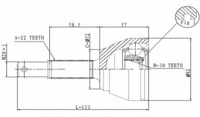 STATIM c230 -  Шарнирный комплект, приводной вал