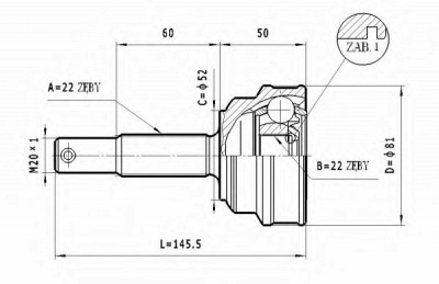 STATIM c234 -  Шарнирный комплект, приводной вал