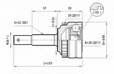 STATIM c237 -  Шарнирный комплект, приводной вал