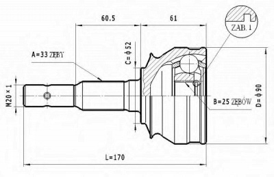 STATIM c242 -  Шарнирный комплект, приводной вал