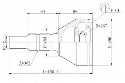 STATIM c243 -  Шарнирный комплект, приводной вал
