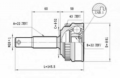 STATIM c247 -  Шарнирный комплект, приводной вал