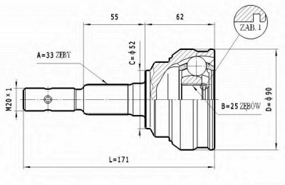 STATIM c252 -  Шарнирный комплект, приводной вал