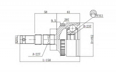 STATIM c253 -  Шарнирный комплект, приводной вал