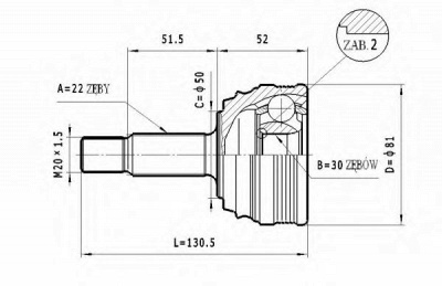 STATIM c285 -  Шарнирный комплект, приводной вал