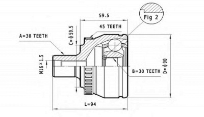 STATIM c290 -  Шарнирный комплект, приводной вал