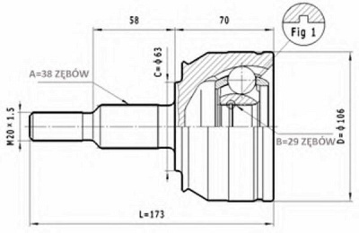 STATIM c295 - Шарнирный комплект, приводной вал