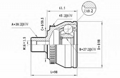 STATIM c296 -  Шарнирный комплект, приводной вал